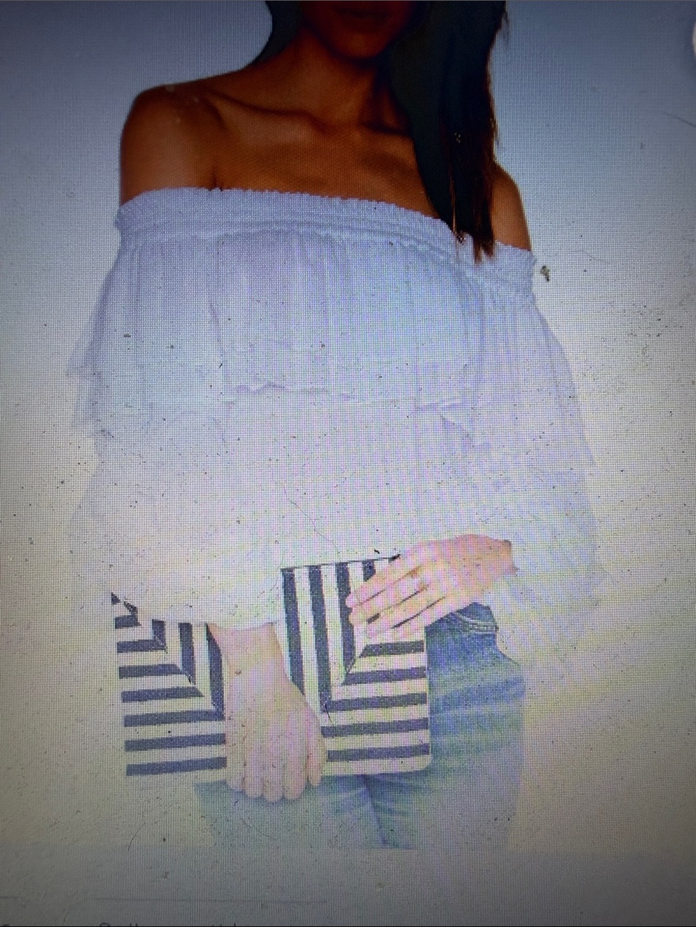 NWOT MISA Los Angeles Off-Shoulder White Ruffle Women's Top